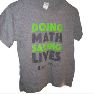 Gildan Heather Gray Short Sleeve Tee with Neon Green Text